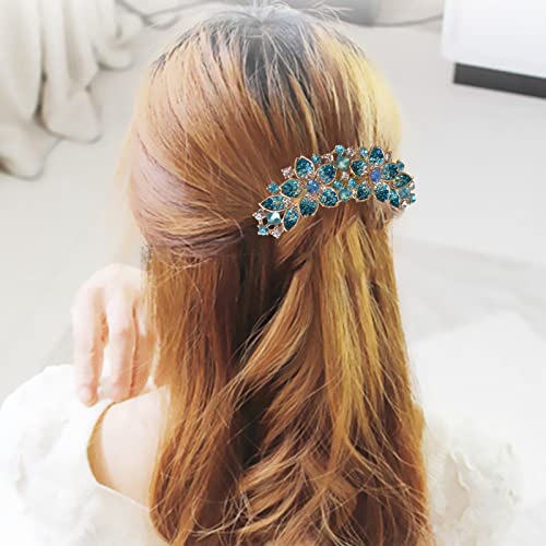 Sankuwen Women Rhinestone Inlaid Flower Hair Comb Hairpin Barrette Accessoryalso Perfect Mothers Day Gifts For Mom Blue 0 3