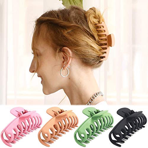 Tocess Big Hair Claw Clips For Women Large Claw Clip For Thin Thick Curly Hair 90S Strong Hold 433 Inch Nonslip Matte Hair Clips 4 Pcs 0 0