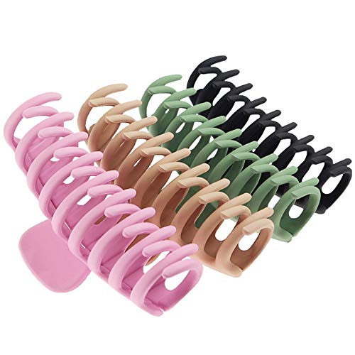 Tocess Big Hair Claw Clips For Women Large Claw Clip For Thin Thick Curly Hair 90S Strong Hold 433 Inch Nonslip Matte Hair Clips 4 Pcs 0