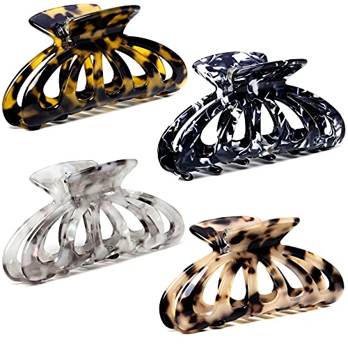 Vsiopy 35 Inch Large Hair Clips For Thick Hair Strong Hold Hair Clips For Women Hair Accessoires Nonslip Big Hair Claw Clips Tortoise Shell Clips4 Pack 0 0