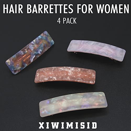 Xiwimisid 4 Pieces Hair Barrettes For Women Large No Slip Womens Hair Accessories Colorful Acrylic Automatic Clasp Retro Classic Hair Clips For Thick Hair 0 2