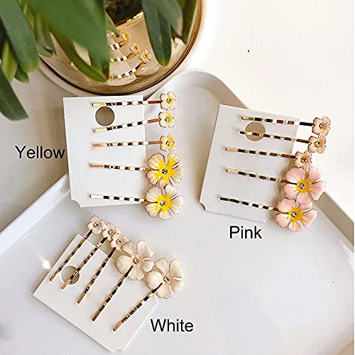 Xerling Wedding Hair Pins Flower Bridal Hair Clips Flower Decorative Hair Jewelry Accessories For Women And Girls Pack Of 5 Pink 0 1