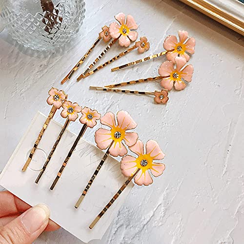 Xerling Wedding Hair Pins Flower Bridal Hair Clips Flower Decorative Hair Jewelry Accessories For Women And Girls Pack Of 5 Pink 0 2