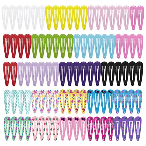 Habibee 100 Pcs Hair Clips For Girls 2 Cute Hair Clips With 20 Assorted Colors Hair Ornaments Baby Hair Clips Non Slip Metal Snap Barrettes Hair Accessories For Girls Babies Toddlers Kids Women 0